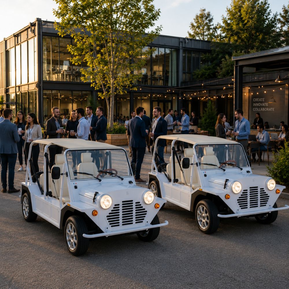 Soirée d'entreprise en Mini Moke sur la Côte d'Azur